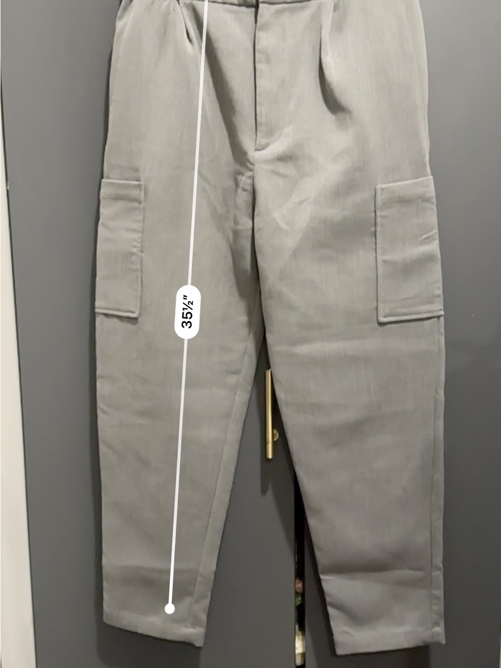 Zara Women’s High waist Light Gray Cargo Pants - Picture 5 of 8